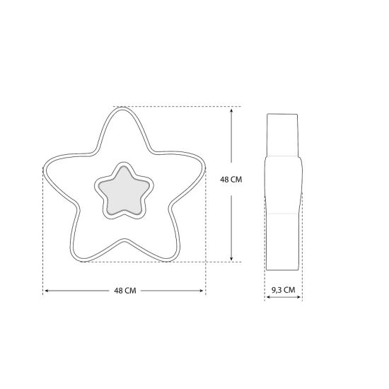LAMPA DZIECIĘCA LED NIEBIESKA GWIAZDKA 36W + PILOT DL-H02 408DL DOMENO LIGHTING - zdjęcie dodatkowe 2