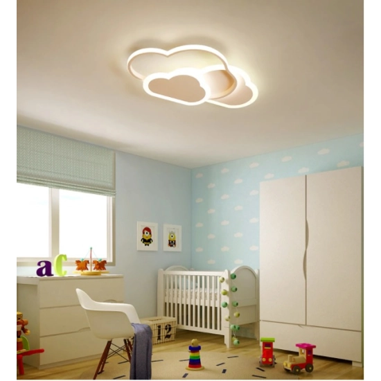 LAMPA DZIECIĘCA LED SUFIT BIAŁE CHMURKI 58W + PILOT DL-I03 414DL DOMENO LIGHTING - zdjęcie dodatkowe 4