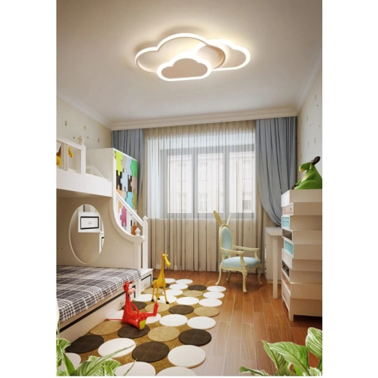 LAMPA DZIECIĘCA LED SUFIT BIAŁE CHMURKI 58W + PILOT DL-I03 414DL DOMENO LIGHTING - zdjęcie dodatkowe 5