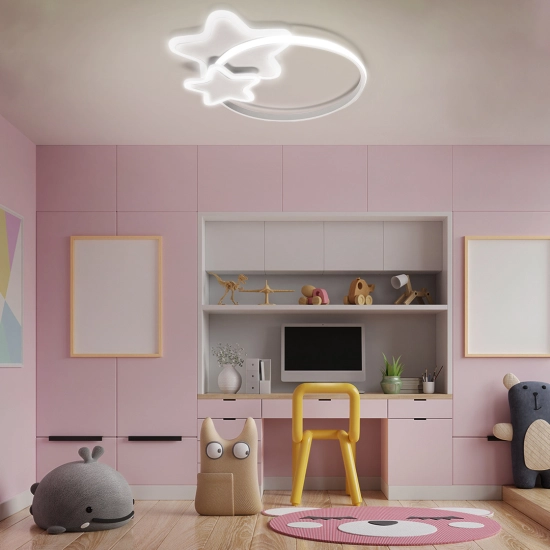 LAMPA DZIECIĘCA LED SUFIT BIAŁE GWIAZDKI 60W + PILOT DL-I05 416DL DOMENO LIGHTING - zdjęcie produktu