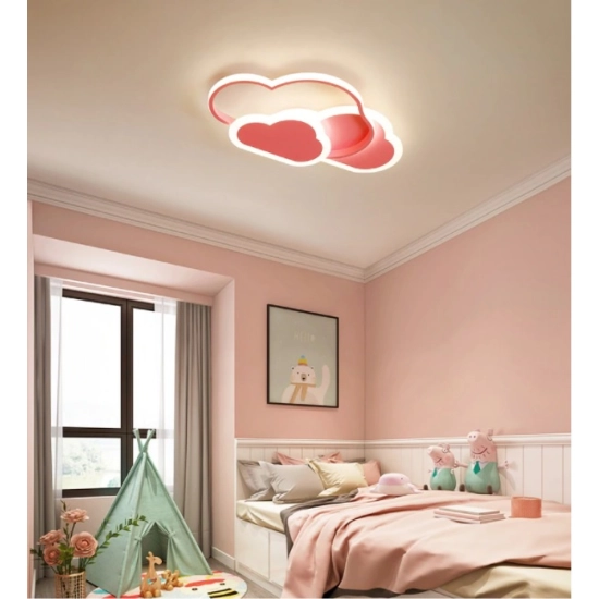 LAMPA DZIECIĘCA LED SUFIT RÓŻOWE CHMURKI 58W + PILOT DL-I03 415DL DOMENO LIGHTING - zdjęcie dodatkowe 1