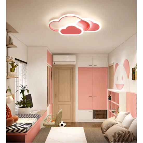 LAMPA DZIECIĘCA LED SUFIT RÓŻOWE CHMURKI 58W + PILOT DL-I03 415DL DOMENO LIGHTING - zdjęcie dodatkowe 3