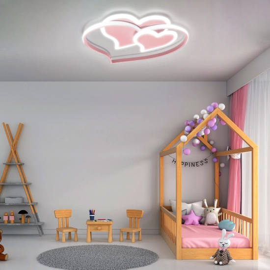 LAMPA DZIECIĘCA LED SUFIT RÓŻOWE SERCA 66W + PILOT DL-I04 418DL DOMENO LIGHTING - zdjęcie dodatkowe 1