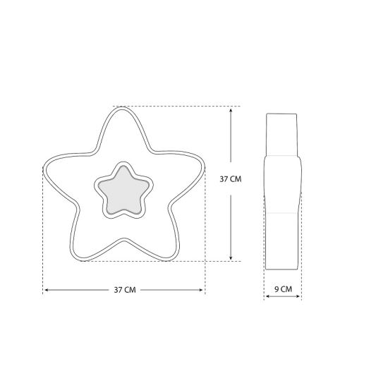 LAMPA DZIECIĘCA LED SUFIT SZARA GWIAZDKA 28W + PILOT 407DL DOMENO LIGHTING - zdjęcie dodatkowe 6