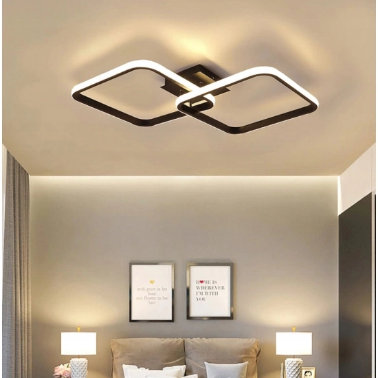 Lampa Dekoracyjna 2 kwadraty 52W Czarna + Pilot IMOLA 303DL DOMENO LIGHTING - zdjęcie dodatkowe 3