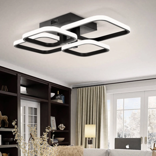 Lampa Dekoracyjna 72W Czarna 4 Kwadraty + pilot DL-C02 QUATRO 292DL DOMENO LIGHTING - zdjęcie produktu
