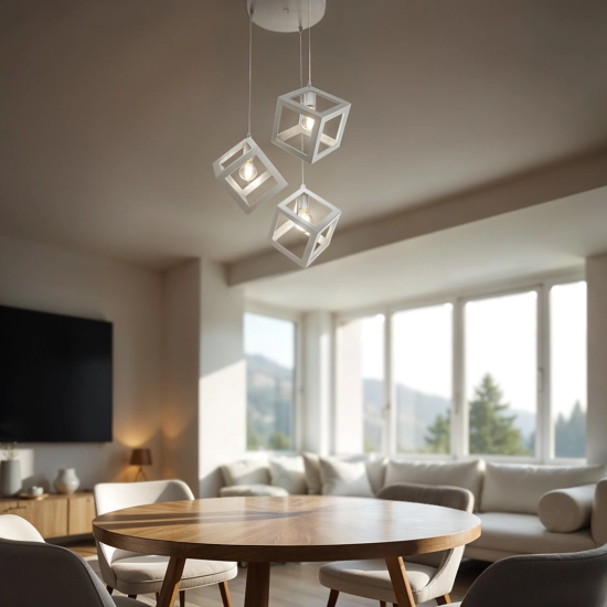 Lampa Loft Sweden okrągła PZE-609 Biała 1269DL DOMENO LIGHTING - zdjęcie dodatkowe 2