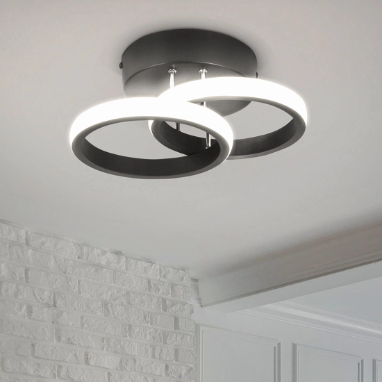 Lampa Sufitiowa Kinkiet OKRĄGŁA 18W CZARNA - BARWA NEUTRALNA 308DL DOMENO LIGHTING - zdjęcie dodatkowe 1