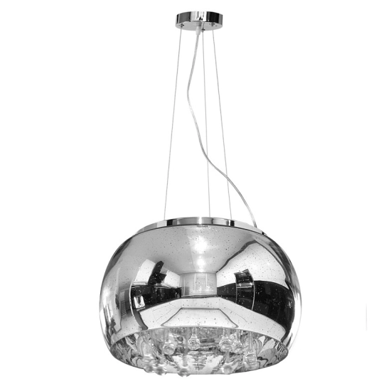 Lampa Szklana Srebrny z Prześwitami krople wody CHIARA 40cm 518DL DOMENO LIGHTING - zdjęcie produktu