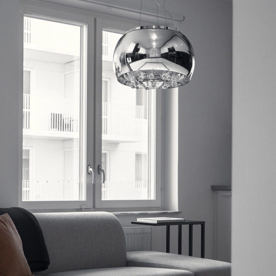 Lampa Szklana Srebrny z Prześwitami krople wody CHIARA 50cm 520DL DOMENO LIGHTING - zdjęcie dodatkowe 1
