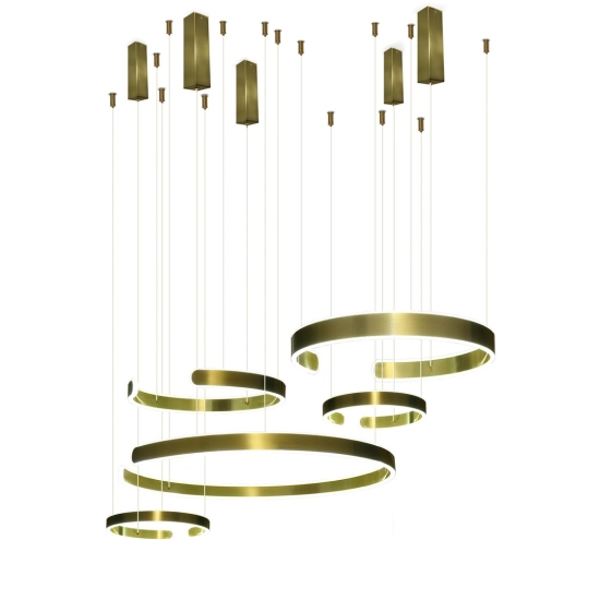 Lampa led 264W złota okręgi + Pilot DL-I02 LARA 542DL DOMENO LIGHTING - zdjęcie dodatkowe 1