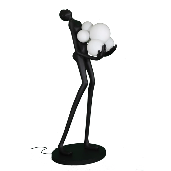 Lampa podłogowa WOMAN czarna 180 cm F9312 Step into Design