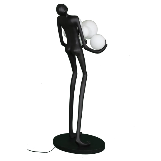 Lampa podłogowa WOMAN czarna 180 cm F9312 Step into Design