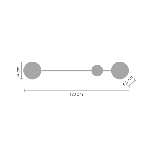 Lampa ścienna CLEX - 2 LED czarna 120 cm MW1133-120 Step into Design