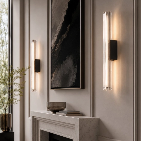 Lampa ścienna VERTI 40 cm -LED, transparentna tuba ST-HC-D14-H400 Step into design