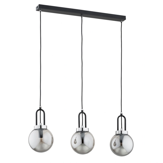 Lampa wisząca ATORI CZARNA CHROM 3xE14 62429 ALFA