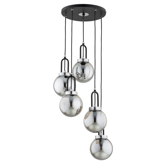 Lampa wisząca ATORI CZARNA CHROM 5xE14 63247 ALFA