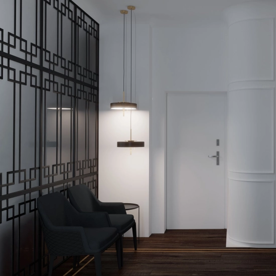 Lampa wisząca ARTDECO czarno - złota 35 cm MP8872 black Step into design