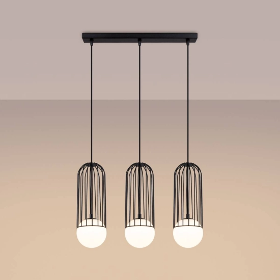 Lampa wisząca BRINA 3L czarna SL.1334 SOLLUX LIGHTING