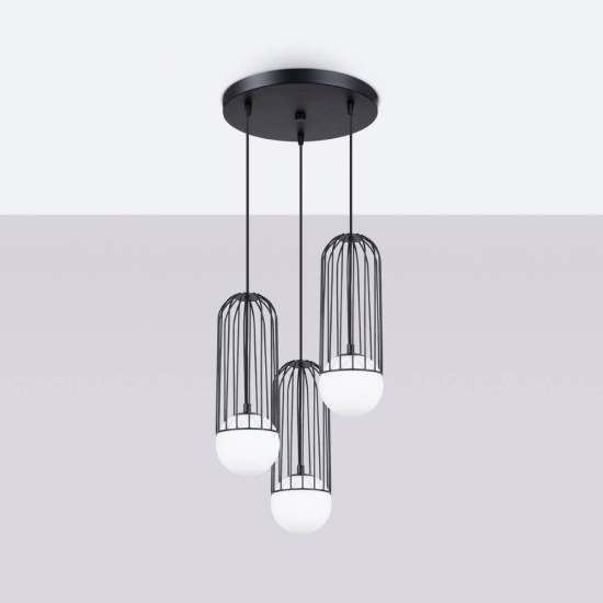 Lampa wisząca BRINA 3P czarna SL.1336 SOLLUX LIGHTING