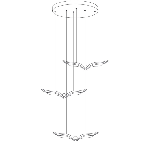 Lampa wisząca GUFO 3 LED różowe złoto 36 cm ST-DL8506 Step into design