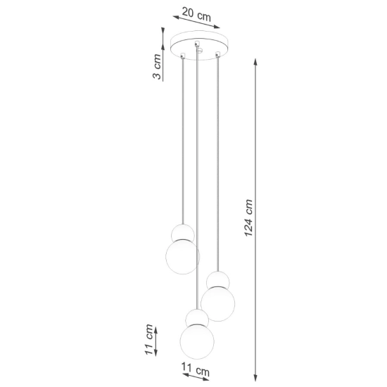 Lampa wisząca PEKKA 3P biała/naturalne drewno SL.1391 SOLLUX LIGHTING
