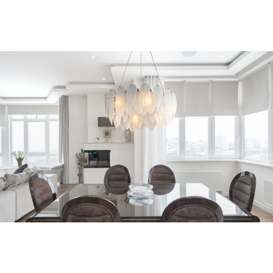Lampa wisząca PIUMA LONG biała 100 cm ST-6289-10C Step into design