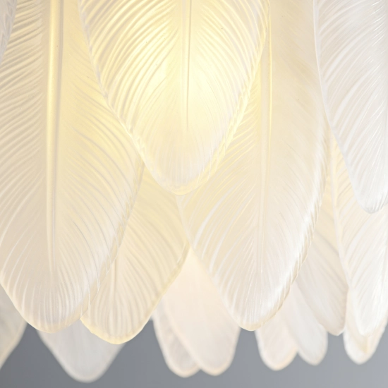 Lampa wisząca PIUMA mosiądz biała 80 cm ST-6289-8 Step into design