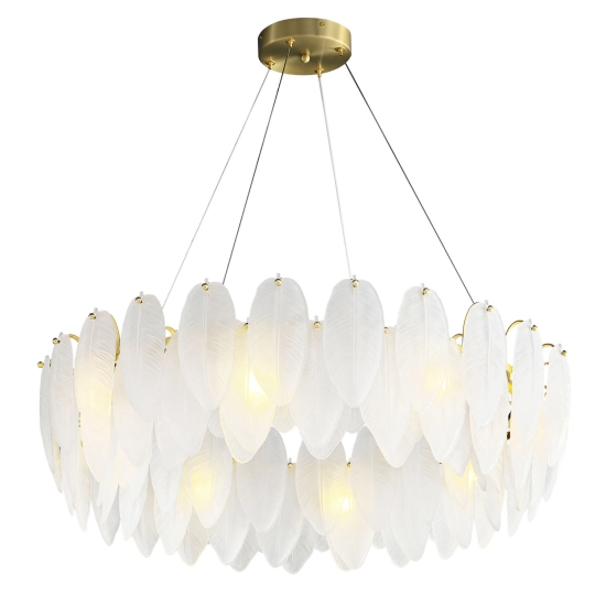 Lampa wisząca PIUMA mosiądz biała 80 cm ST-6289-8 Step into design