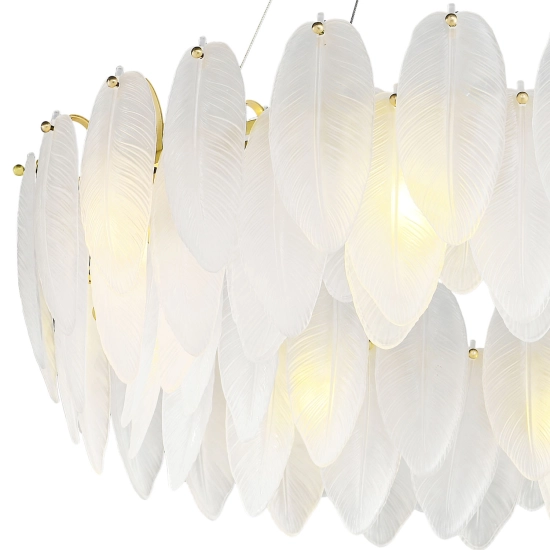 Lampa wisząca PIUMA mosiądz biała 80 cm ST-6289-8 Step into design