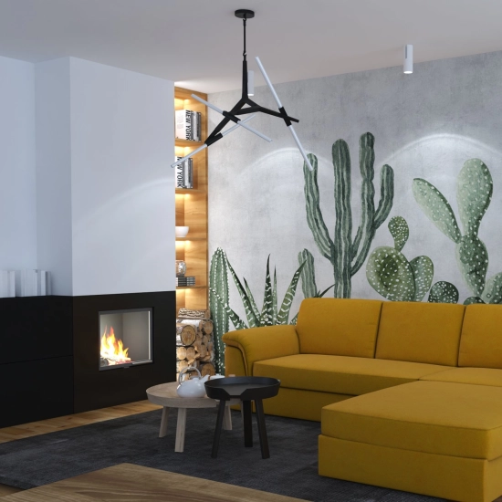 Lampa wisząca STICKS-6 czarna ST-1001-6 black Step into Design