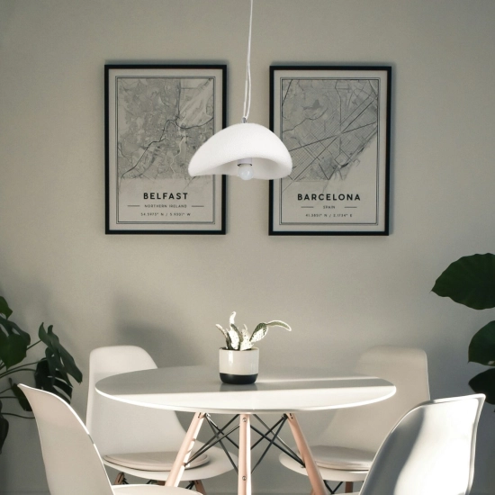 Lampa wisząca STONE biała 30 cm DN426-300 Step into design
