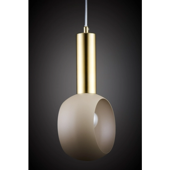 Lampa wisząca VITRUM GOLD oczko ciepły beż/złoty szczotkowany 41718 Sigma