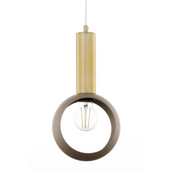 Lampa wisząca VITRUM GOLD oczko ciepły beż/złoty szczotkowany 41718 Sigma