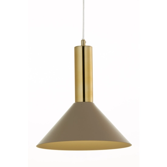 Lampa wisząca VITRUM GOLD stożek ciepły beż/złoty szczotkowany 41719 Sigma