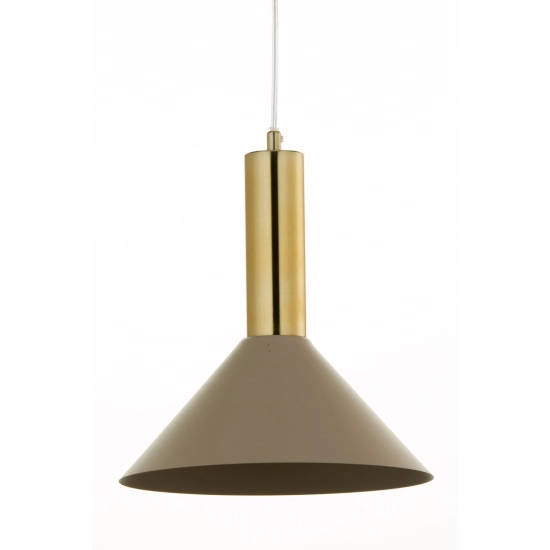 Lampa wisząca VITRUM GOLD stożek ciepły beż/złoty szczotkowany 41719 Sigma
