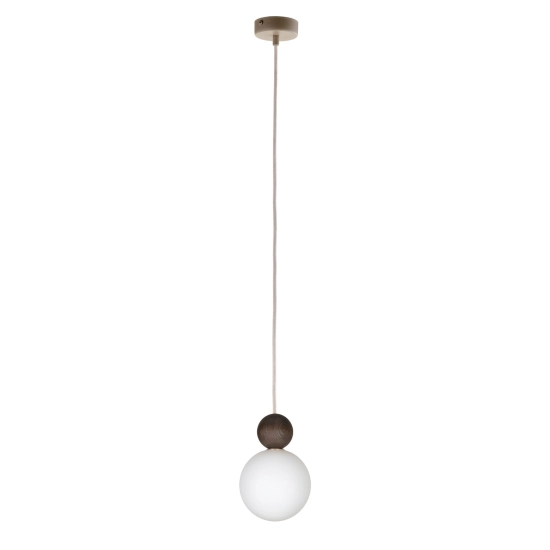 Lampa wisząca biała kula drewno bukowe 41675 RONA 1 ciemny brąz SigmaLampa wisząca biała kula drewno bukowe 41675 RONA 1 ciemny brąz Sigma