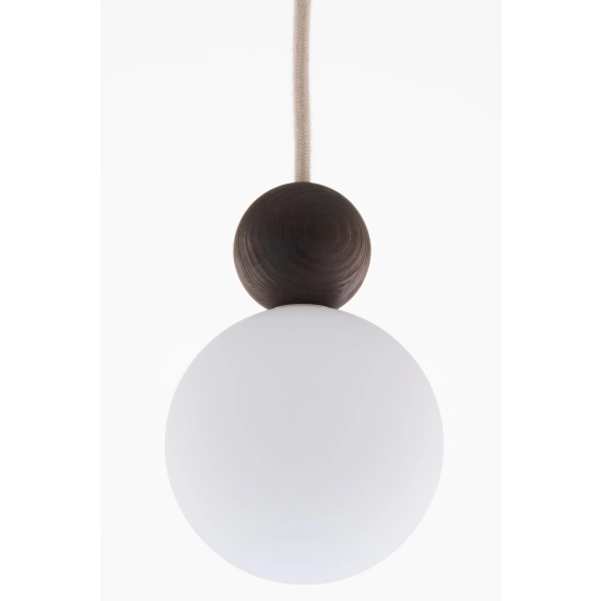 Lampa wisząca biała kula drewno bukowe 41675 RONA 1 ciemny brąz Sigma - zdjęcie produktu