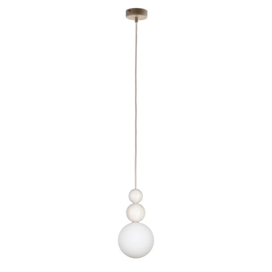 Lampa wisząca biała kula drewno bukowe 41677 RONA 2 bielona Sigma