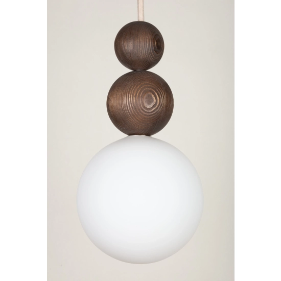 Lampa wisząca biała kula drewno bukowe 41681 RONA 2 ciemny brąz Sigma - zdjęcie produktu