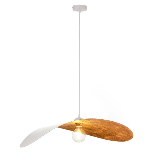 Lampa wisząca duża falowana biało-miedziana LEAF 41922 Sigma
