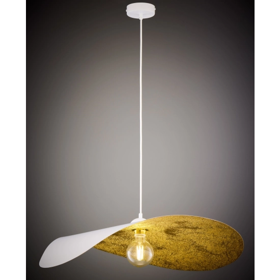 Lampa wisząca duża falowana biało-złota LEAF 41921 Sigma