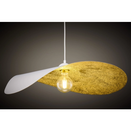 Lampa wisząca duża falowana biało-złota LEAF 41921 Sigma