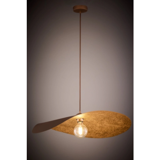 Lampa wisząca duża falowana brązowo_miedziana LEAF 41920 Sigma