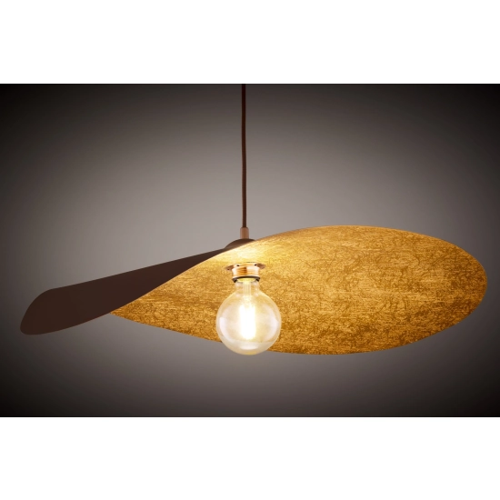 Lampa wisząca duża falowana brązowo_miedziana LEAF 41920 Sigma