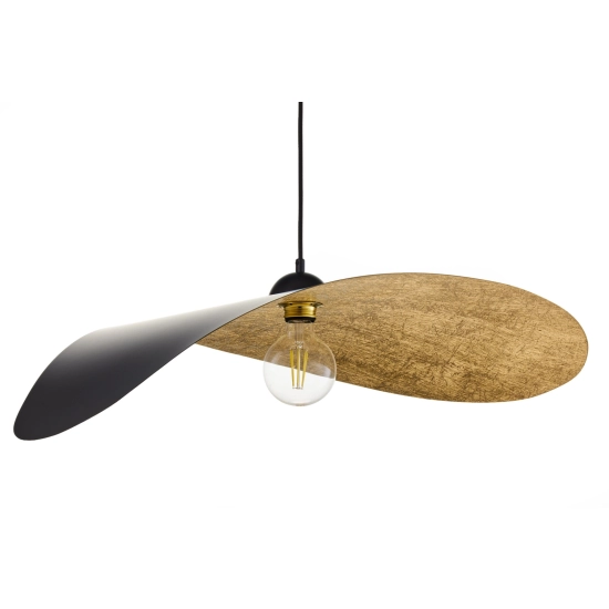 Lampa wisząca duża falowana czarno-złota 41918 LEAF Sigma