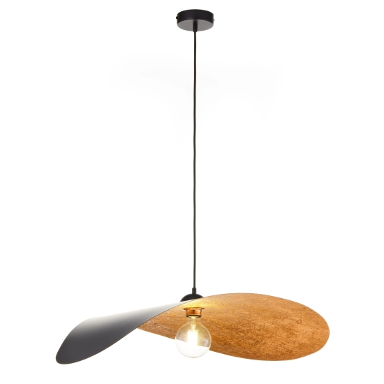 Lampa wisząca duża falowana czarno_miedziana LEAF 41919 Sigma