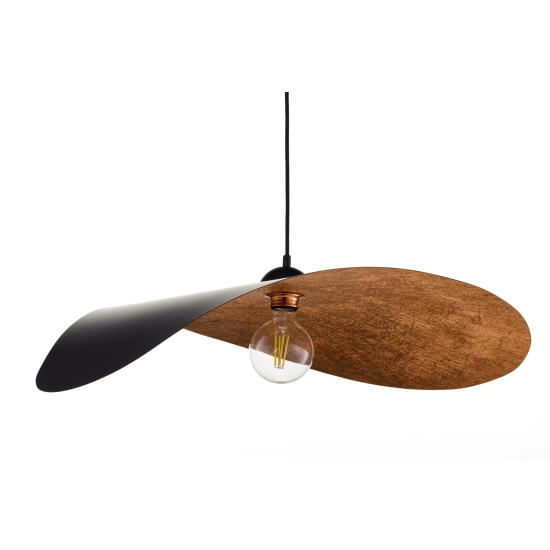 Lampa wisząca duża falowana czarno_miedziana LEAF 41919 Sigma
