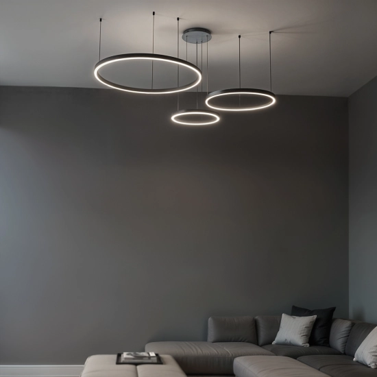 Lampa wisząca okręgi 116W czarna AZ134 MONZA 1236DL DOMENO LIGHTING - zdjęcie dodatkowe 2