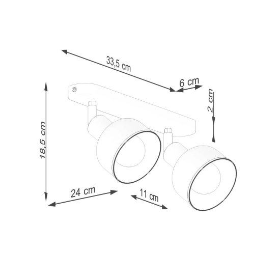 Plafon ELBA 2 czarny SL.1317 SOLLUX LIGHTING